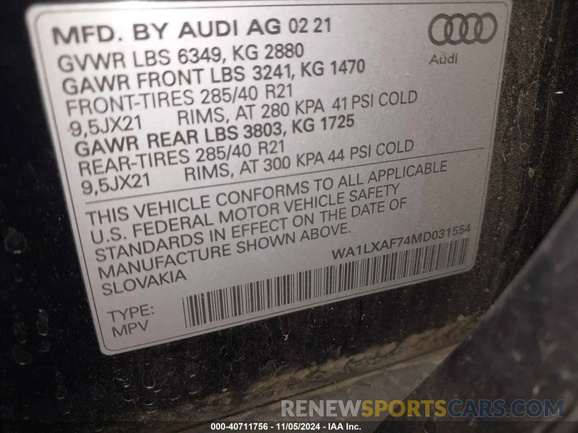 9 Фотография поврежденного автомобиля WA1LXAF74MD031554 AUDI Q7 2021