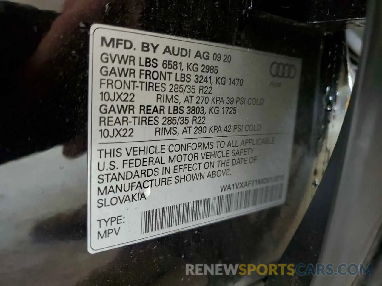 13 Photograph of a damaged car WA1VXAF71MD013215 AUDI Q7 2021