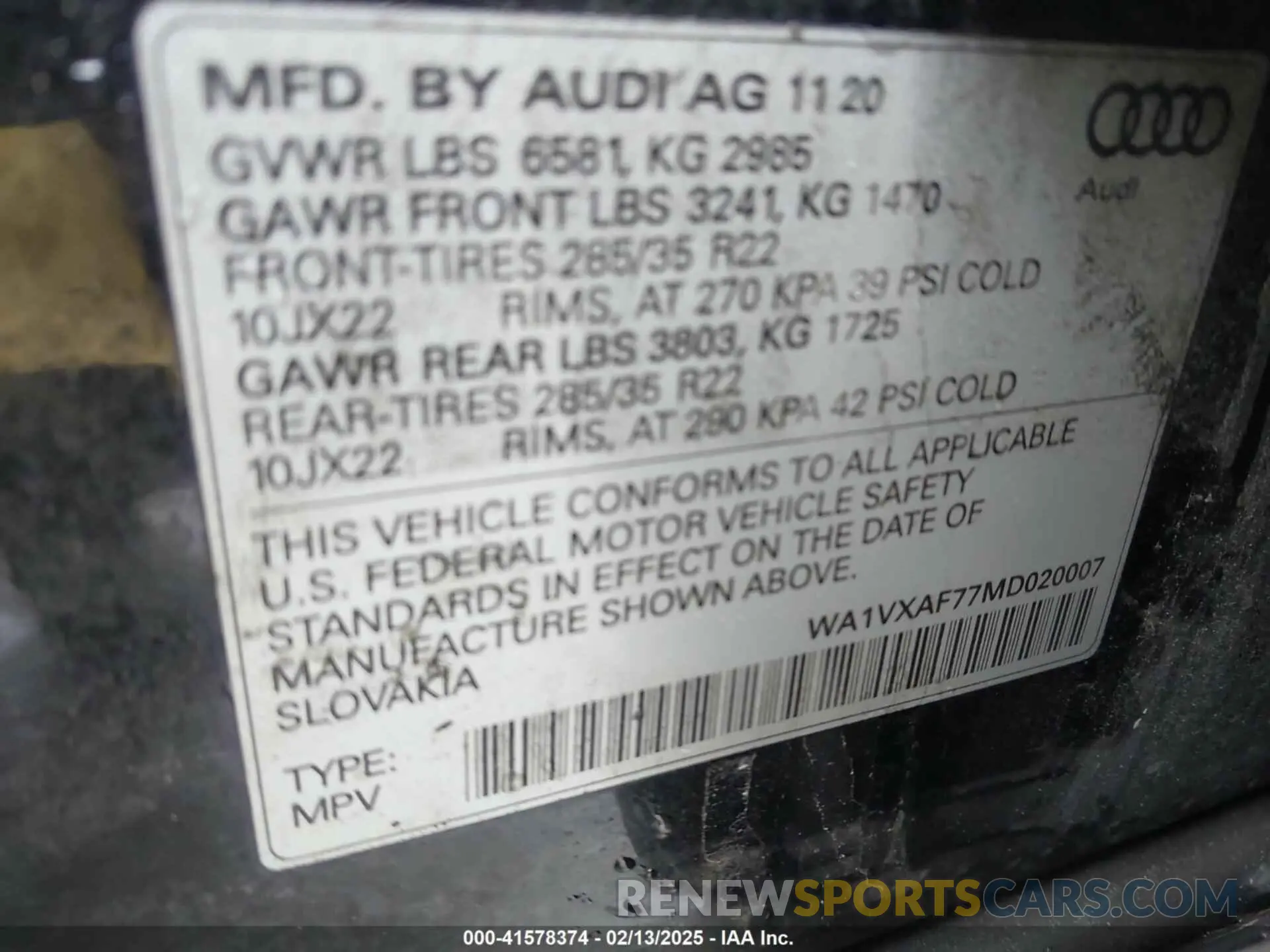 9 Фотография поврежденного автомобиля WA1VXAF77MD020007 AUDI Q7 2021