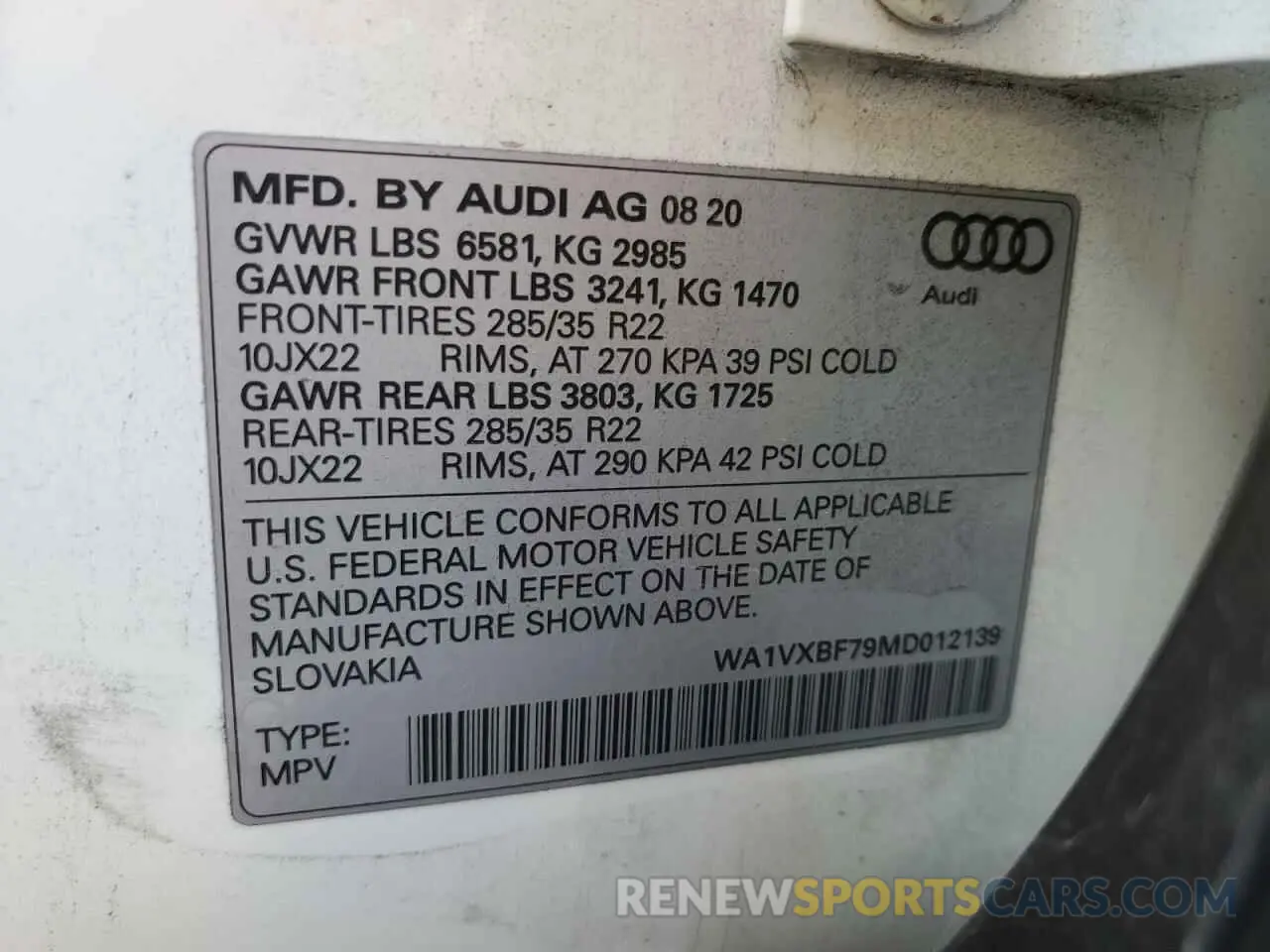 14 Фотография поврежденного автомобиля WA1VXBF79MD012139 AUDI Q7 2021