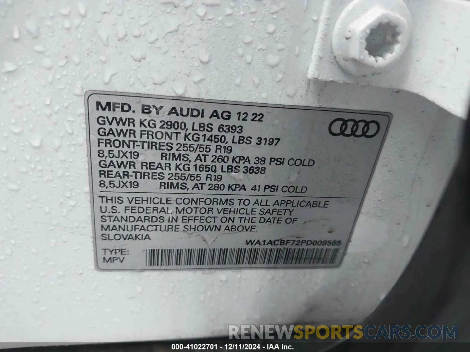 9 Фотография поврежденного автомобиля WA1ACBF72PD009565 AUDI Q7 2023