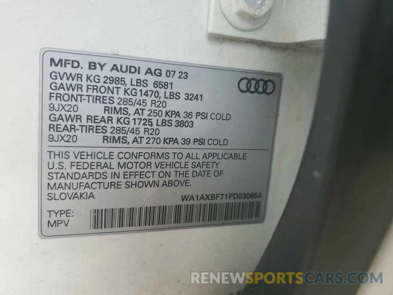 12 Photograph of a damaged car WA1AXBF71PD030654 AUDI Q7 2023