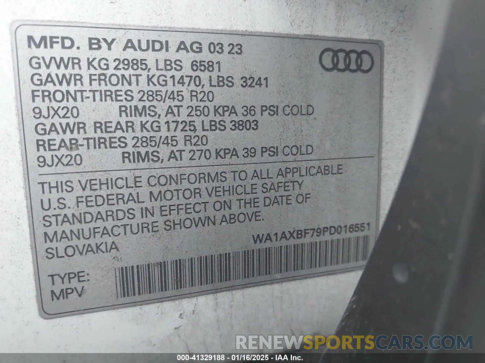 9 Photograph of a damaged car WA1AXBF79PD016551 AUDI Q7 2023