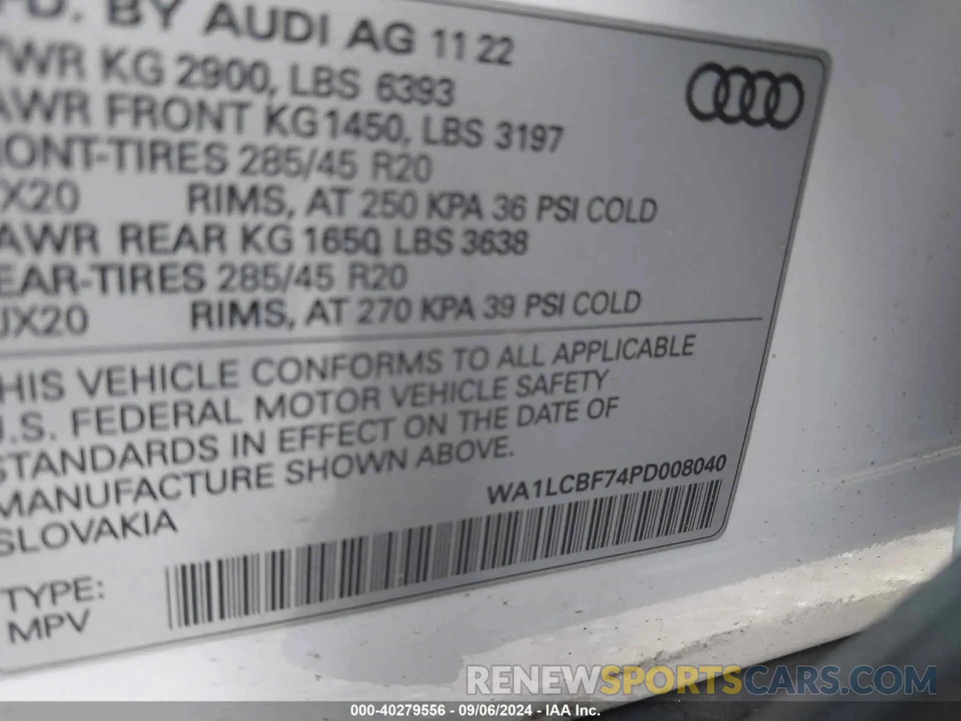 9 Photograph of a damaged car WA1LCBF74PD008040 AUDI Q7 2023