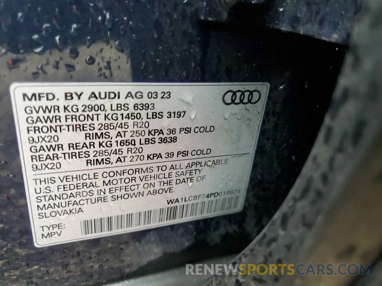 13 Photograph of a damaged car WA1LCBF74PD018874 AUDI Q7 2023