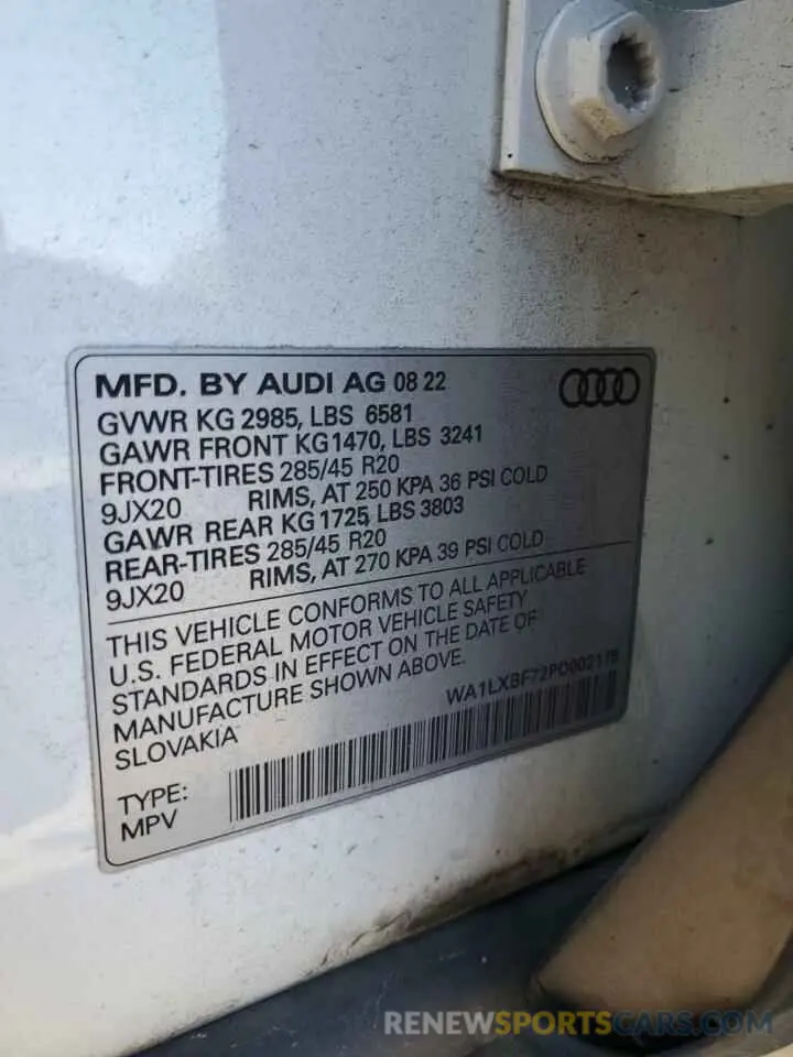 13 Photograph of a damaged car WA1LXBF72PD002175 AUDI Q7 2023
