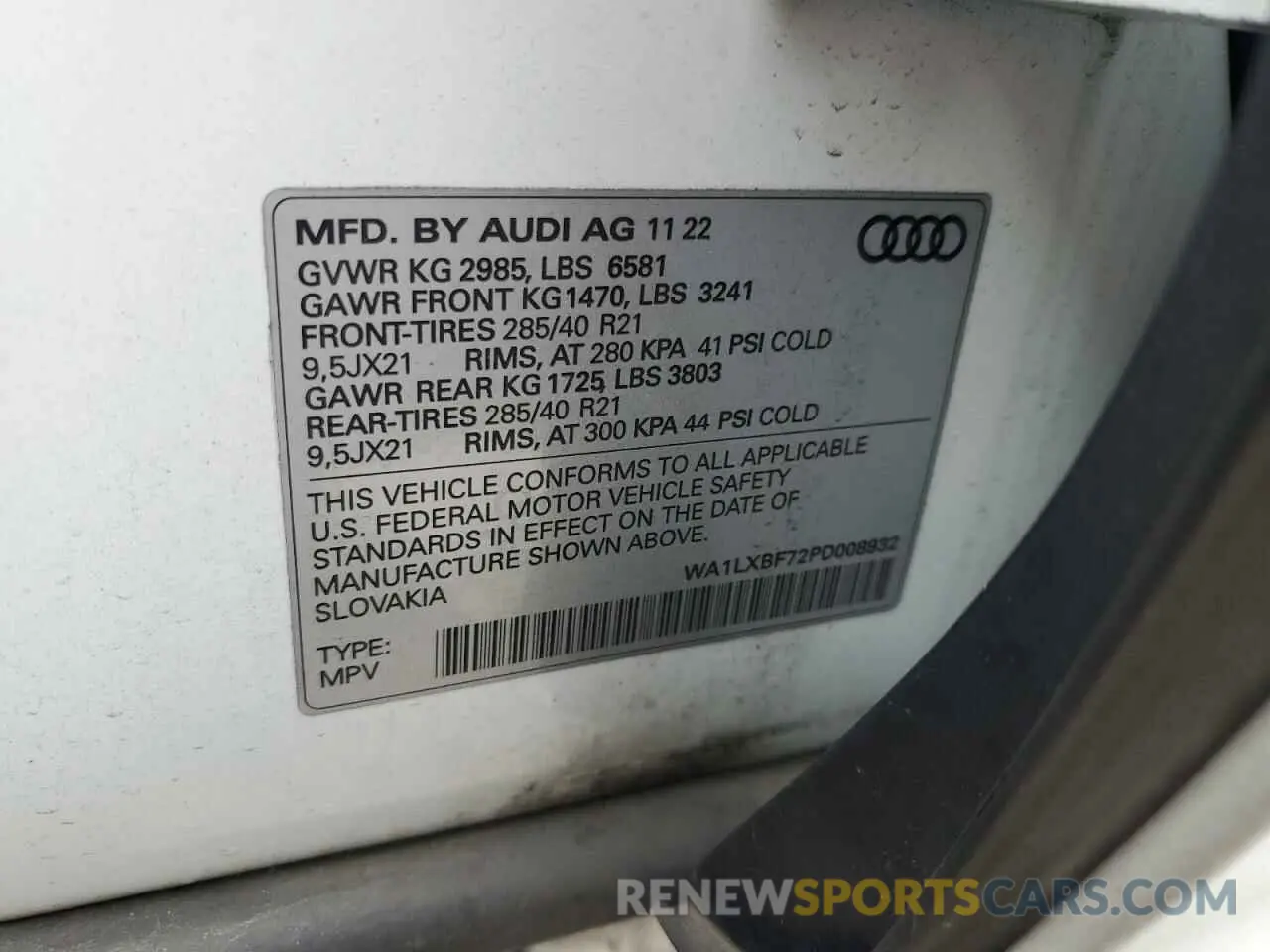 13 Photograph of a damaged car WA1LXBF72PD008932 AUDI Q7 2023