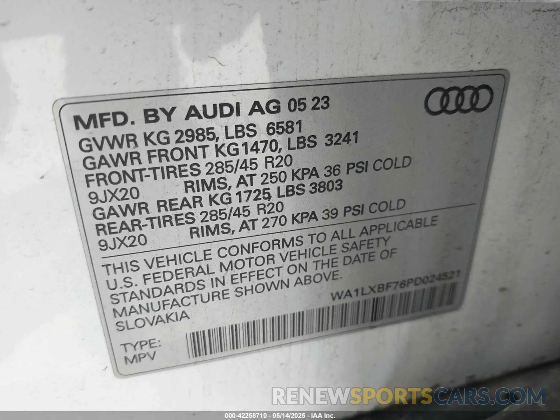 9 Photograph of a damaged car WA1LXBF76PD024521 AUDI Q7 2023
