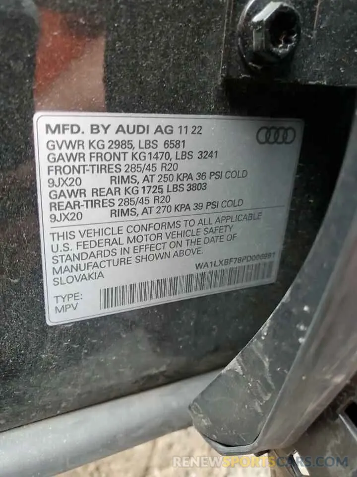 14 Photograph of a damaged car WA1LXBF78PD006991 AUDI Q7 2023