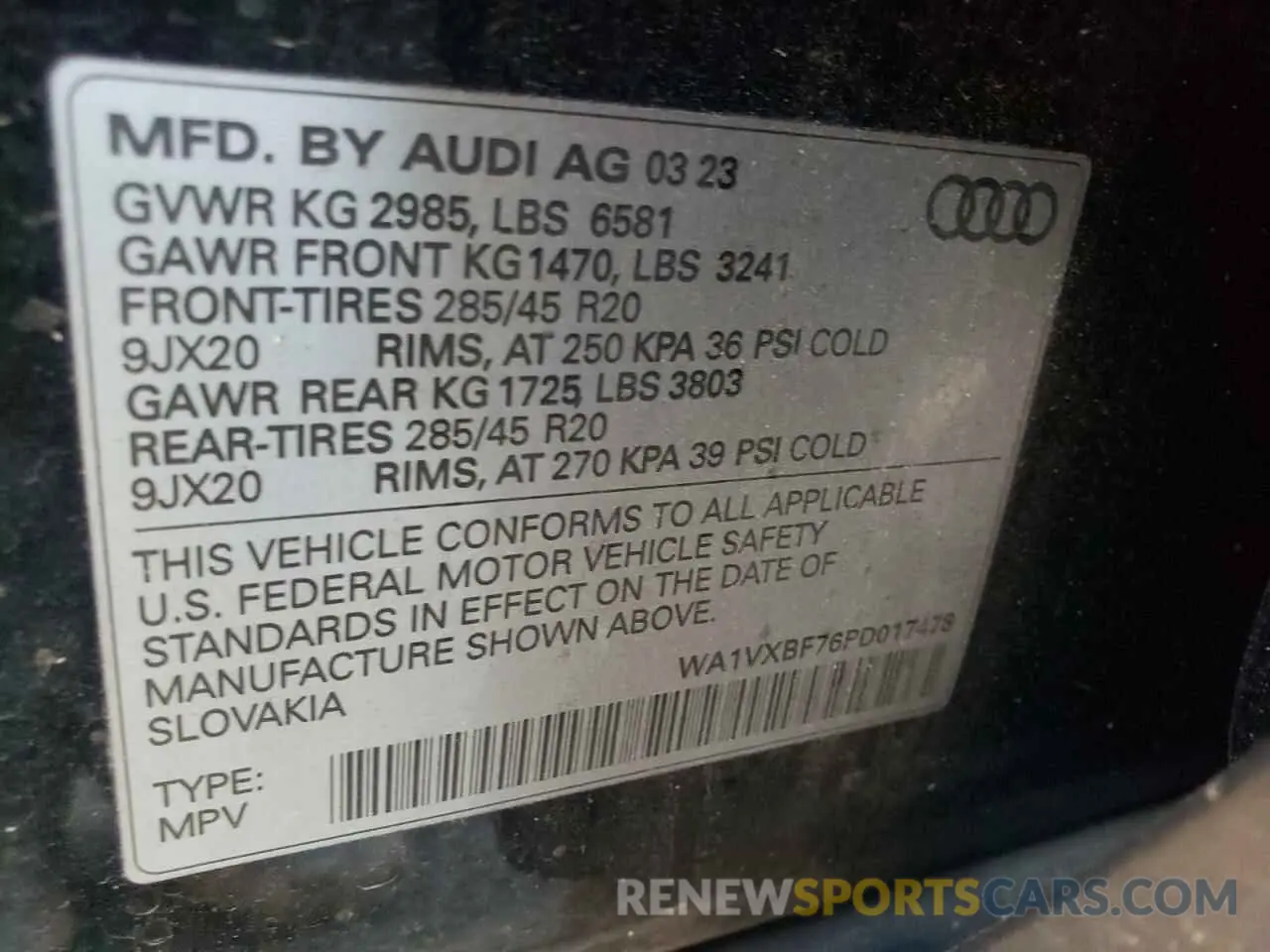 13 Фотография поврежденного автомобиля WA1VXBF76PD017478 AUDI Q7 2023