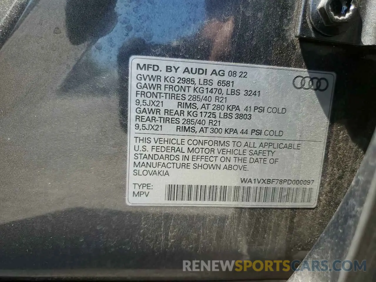 13 Photograph of a damaged car WA1VXBF78PD000097 AUDI Q7 2023