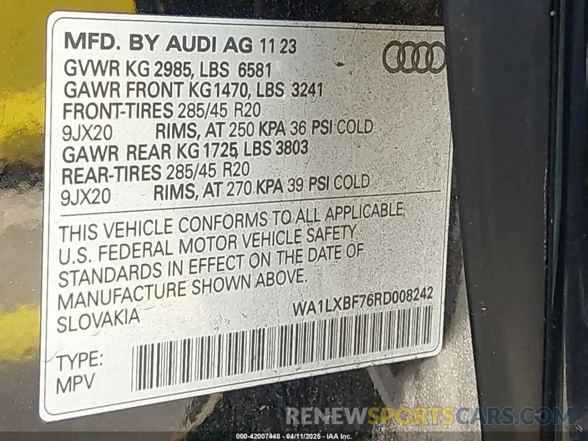 9 Photograph of a damaged car WA1LXBF76RD008242 AUDI Q7 2024