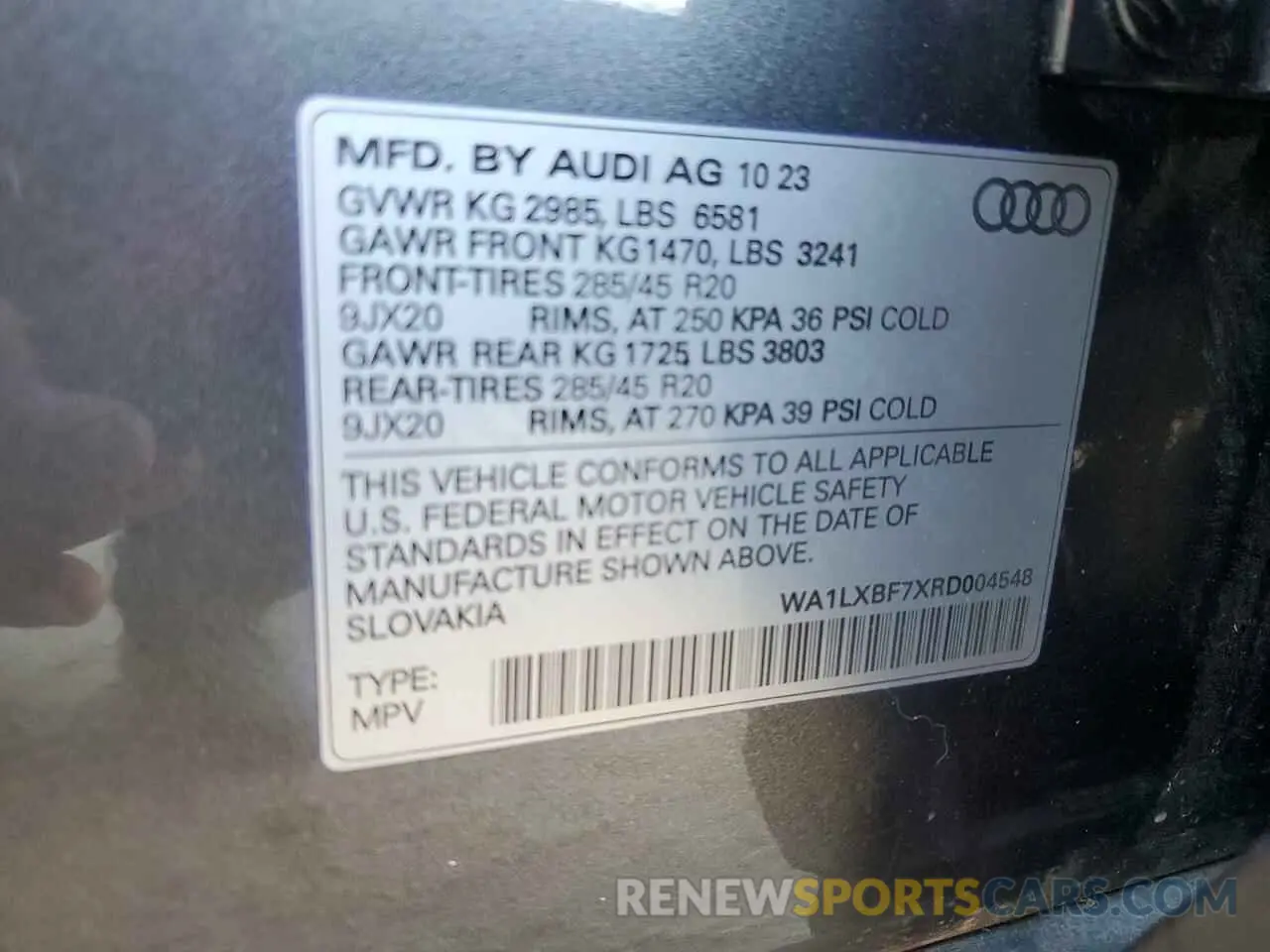 13 Photograph of a damaged car WA1LXBF7XRD004548 AUDI Q7 2024