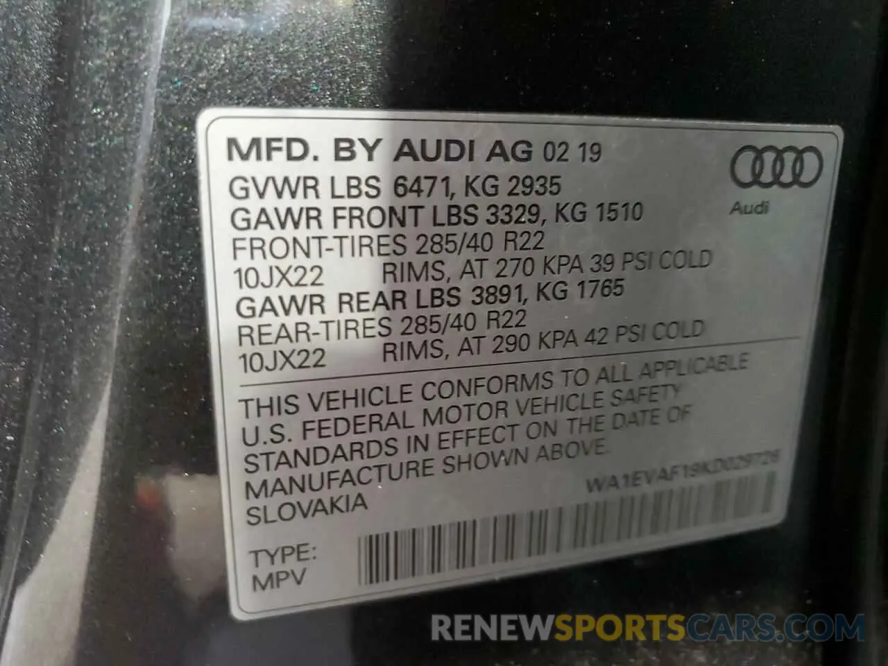 13 Фотография поврежденного автомобиля WA1EVAF19KD029726 AUDI Q8 2019