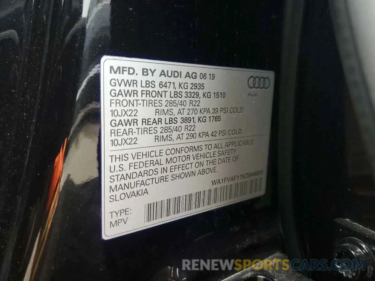 13 Фотография поврежденного автомобиля WA1FVAF11KD044600 AUDI Q8 2019