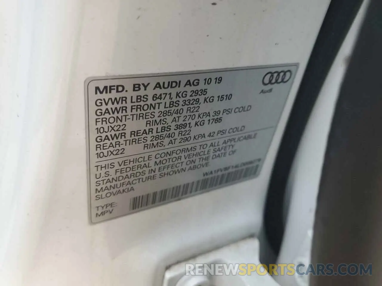 14 Фотография поврежденного автомобиля WA1FVBF14LD009279 AUDI Q8 2020