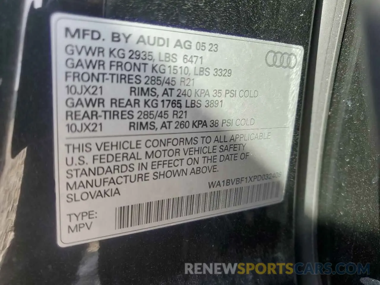 12 Photograph of a damaged car WA1BVBF1XPD032408 AUDI Q8 2023