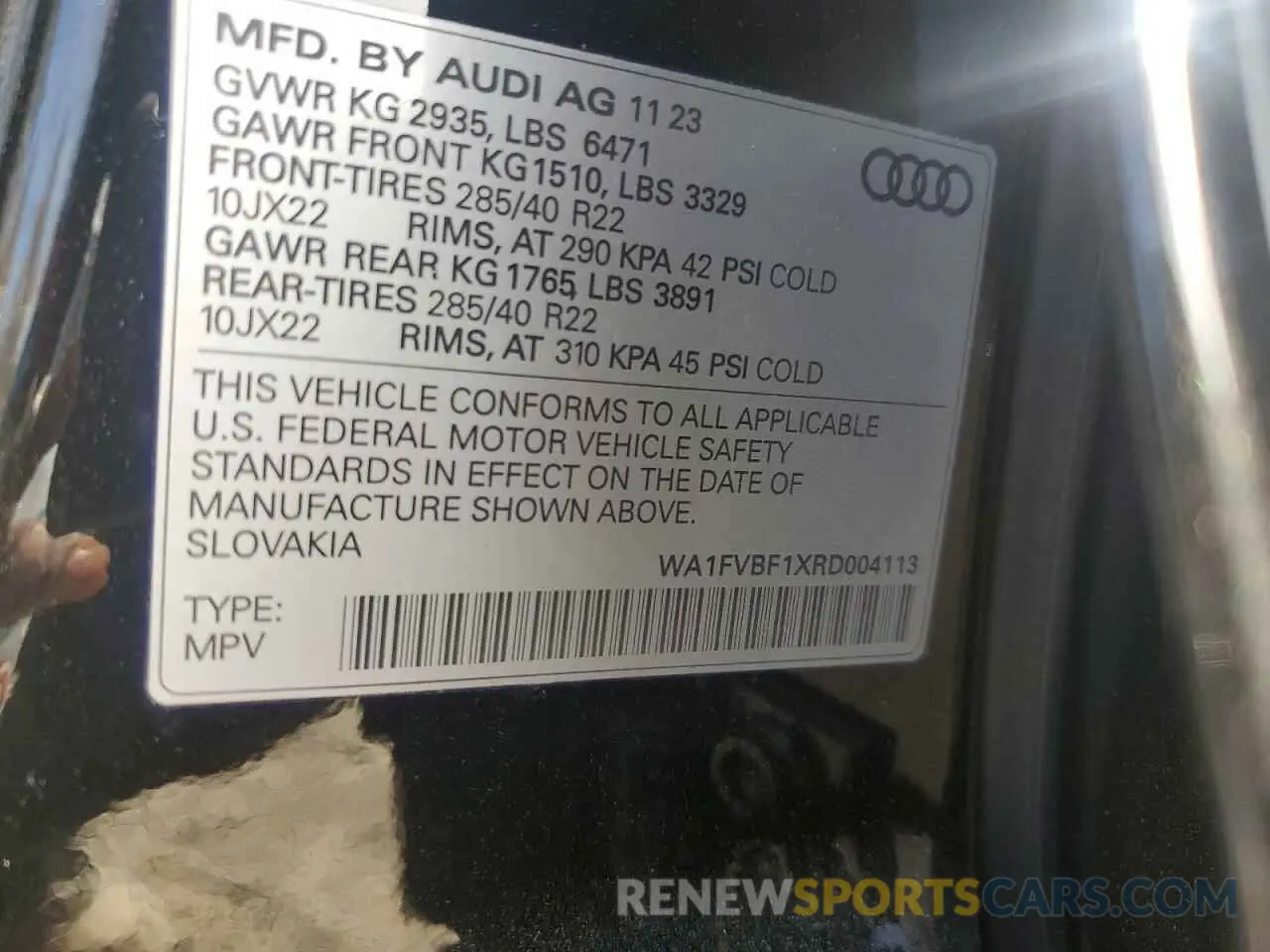 14 Фотография поврежденного автомобиля WA1FVBF1XRD004113 AUDI Q8 2024