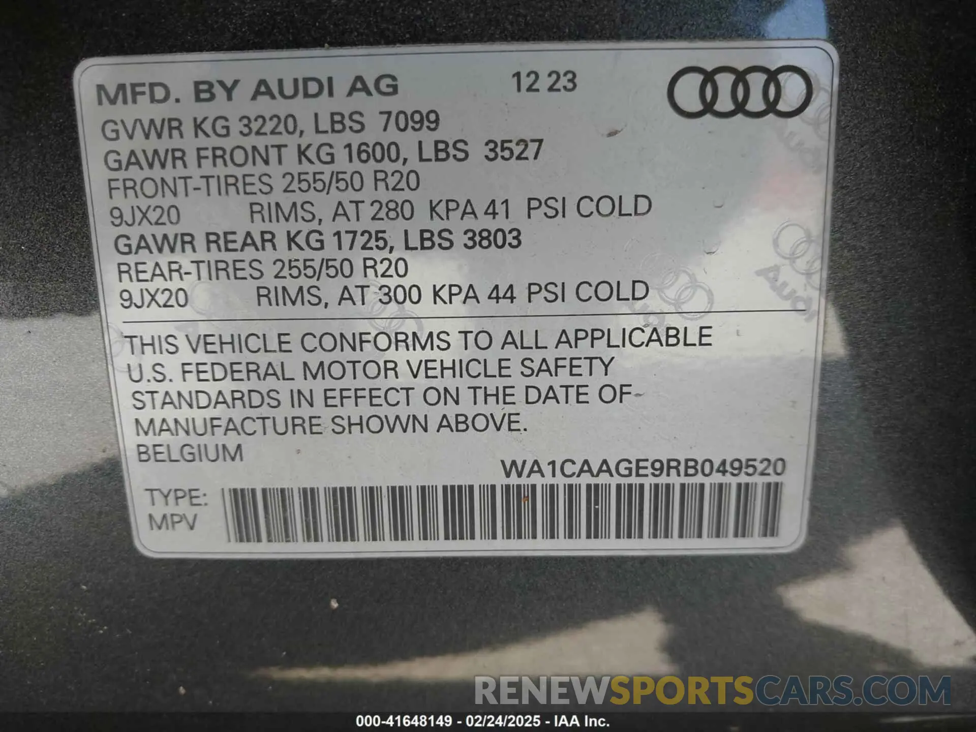 9 Photograph of a damaged car WA1CAAGE9RB049520 AUDI Q8 E-TRON 2024