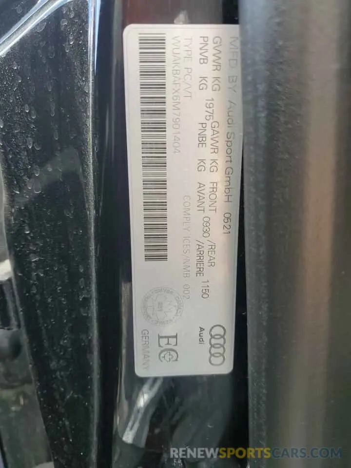 13 Фотография поврежденного автомобиля WUAKBAFX6M7901404 AUDI R8 2021