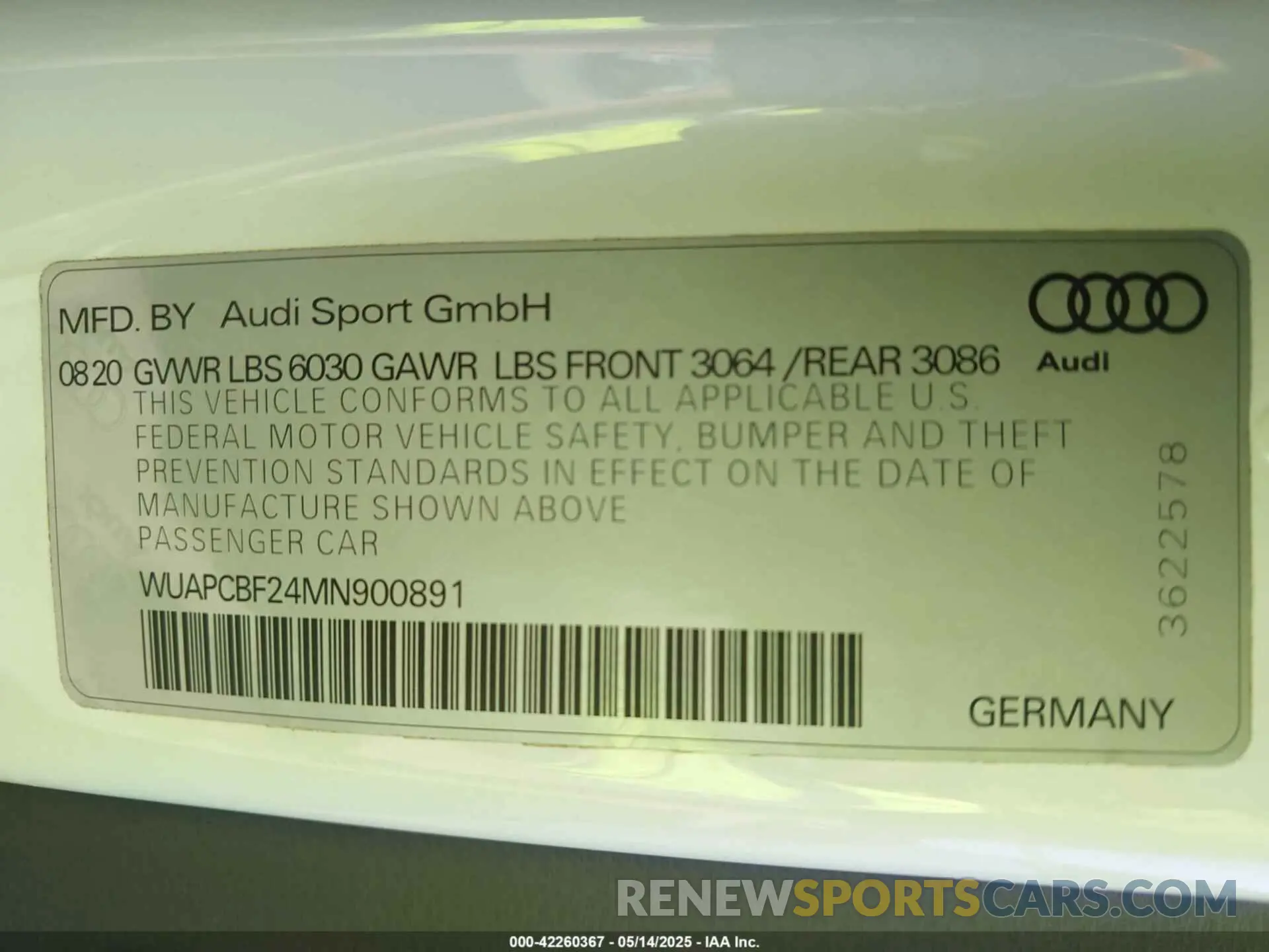 9 Photograph of a damaged car WUAPCBF24MN900891 AUDI RS 7 SPORTBACK 2021