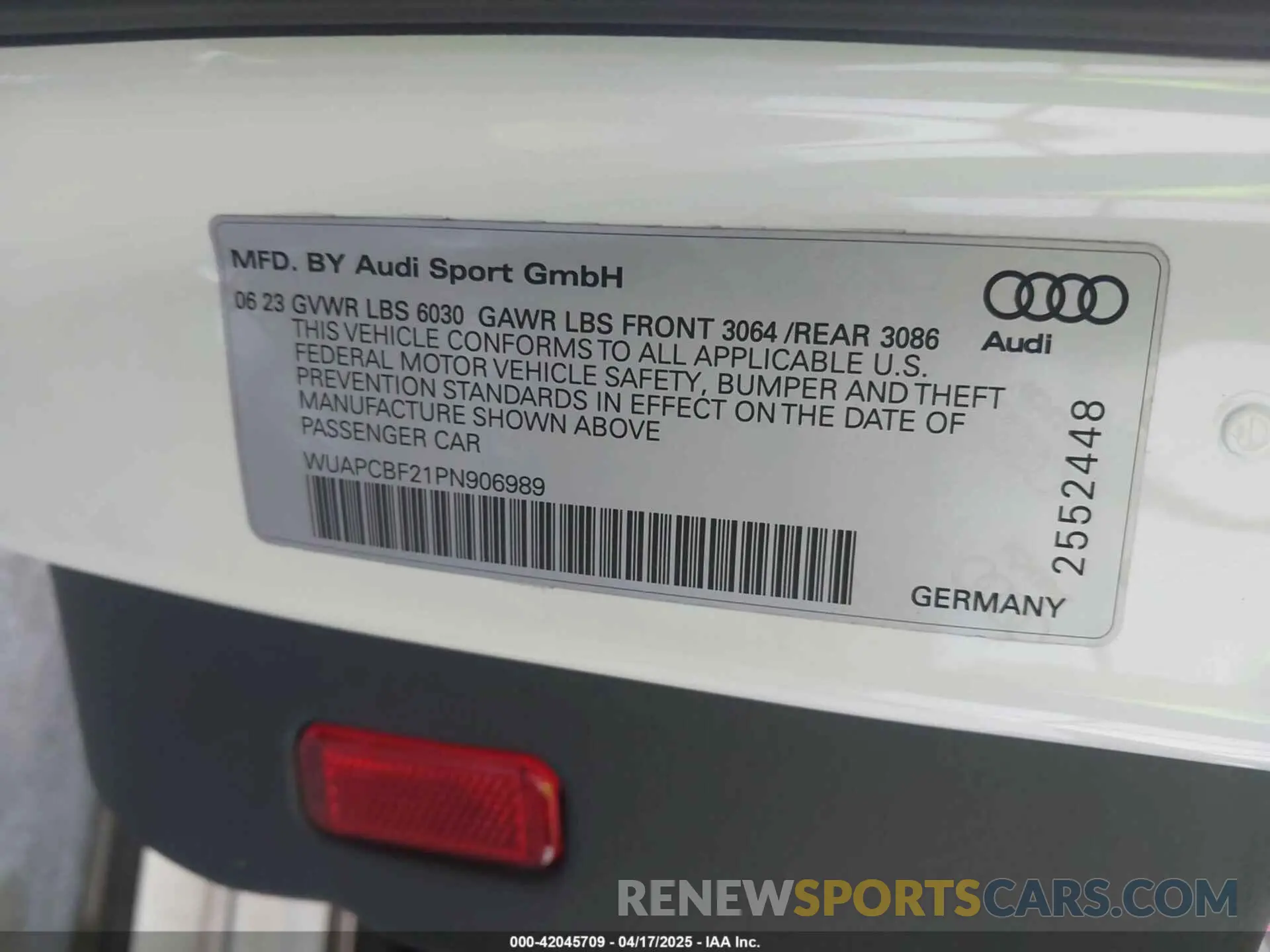 9 Фотография поврежденного автомобиля WUAPCBF21PN906989 AUDI RS 7 SPORTBACK 2023