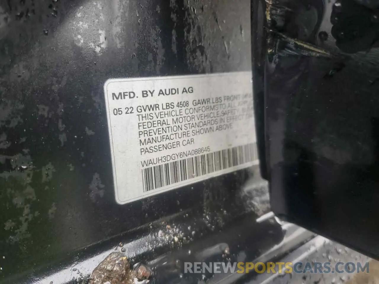 13 Photograph of a damaged car WAUH3DGY6NA088645 AUDI S3 2022