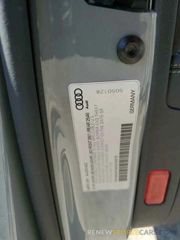 13 Photograph of a damaged car WAUB4AF44KA034918 AUDI S4/RS4 2019