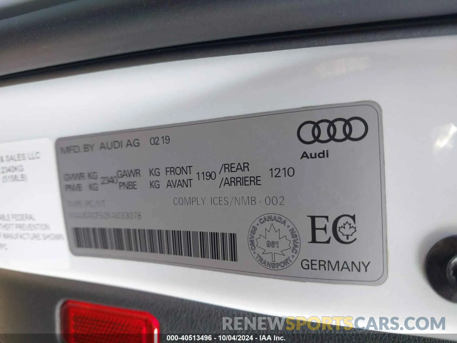 9 Фотография поврежденного автомобиля WAUC4CF52KA033078 AUDI S5 2019
