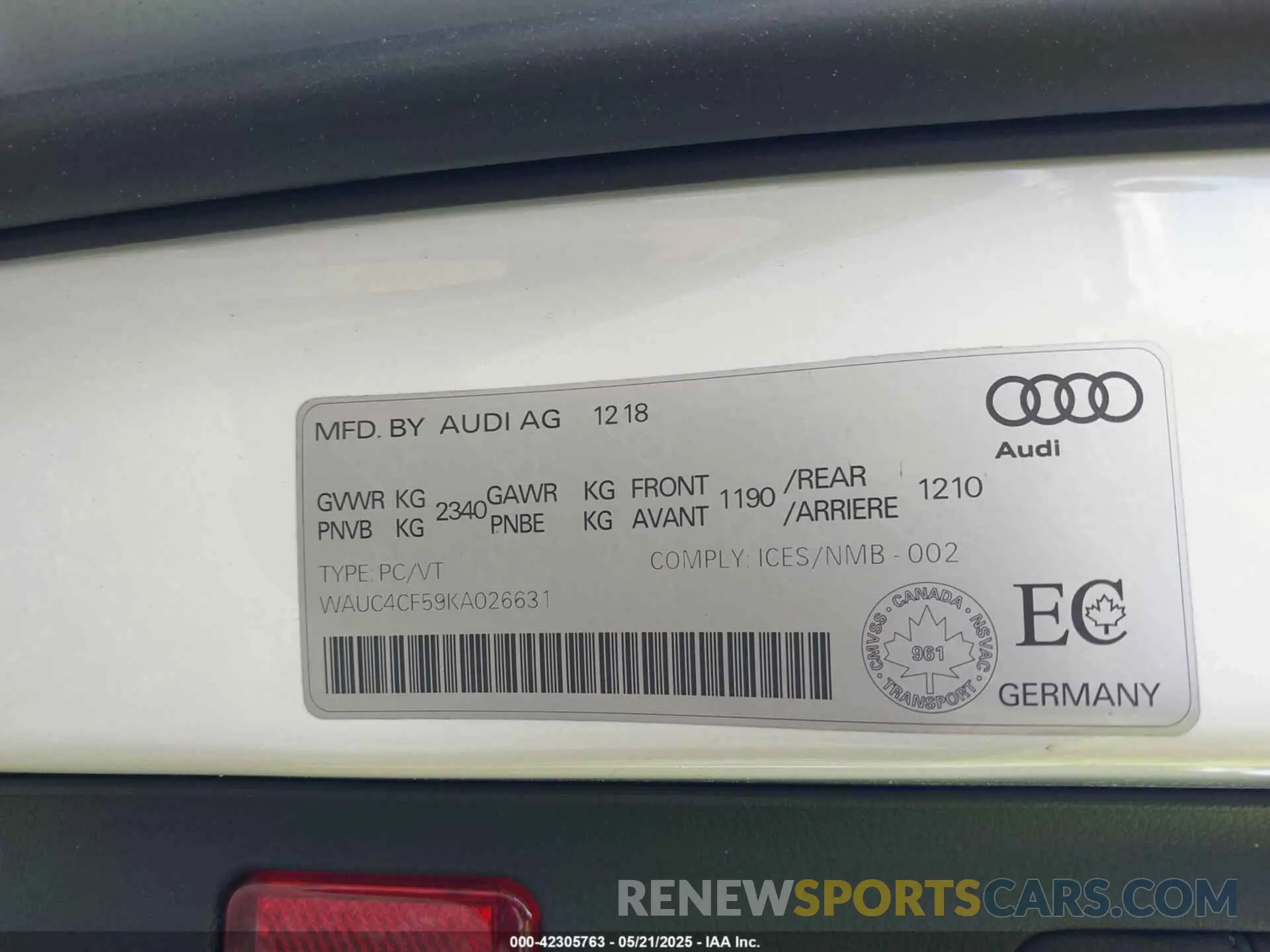 9 Фотография поврежденного автомобиля WAUC4CF59KA026631 AUDI S5 2019