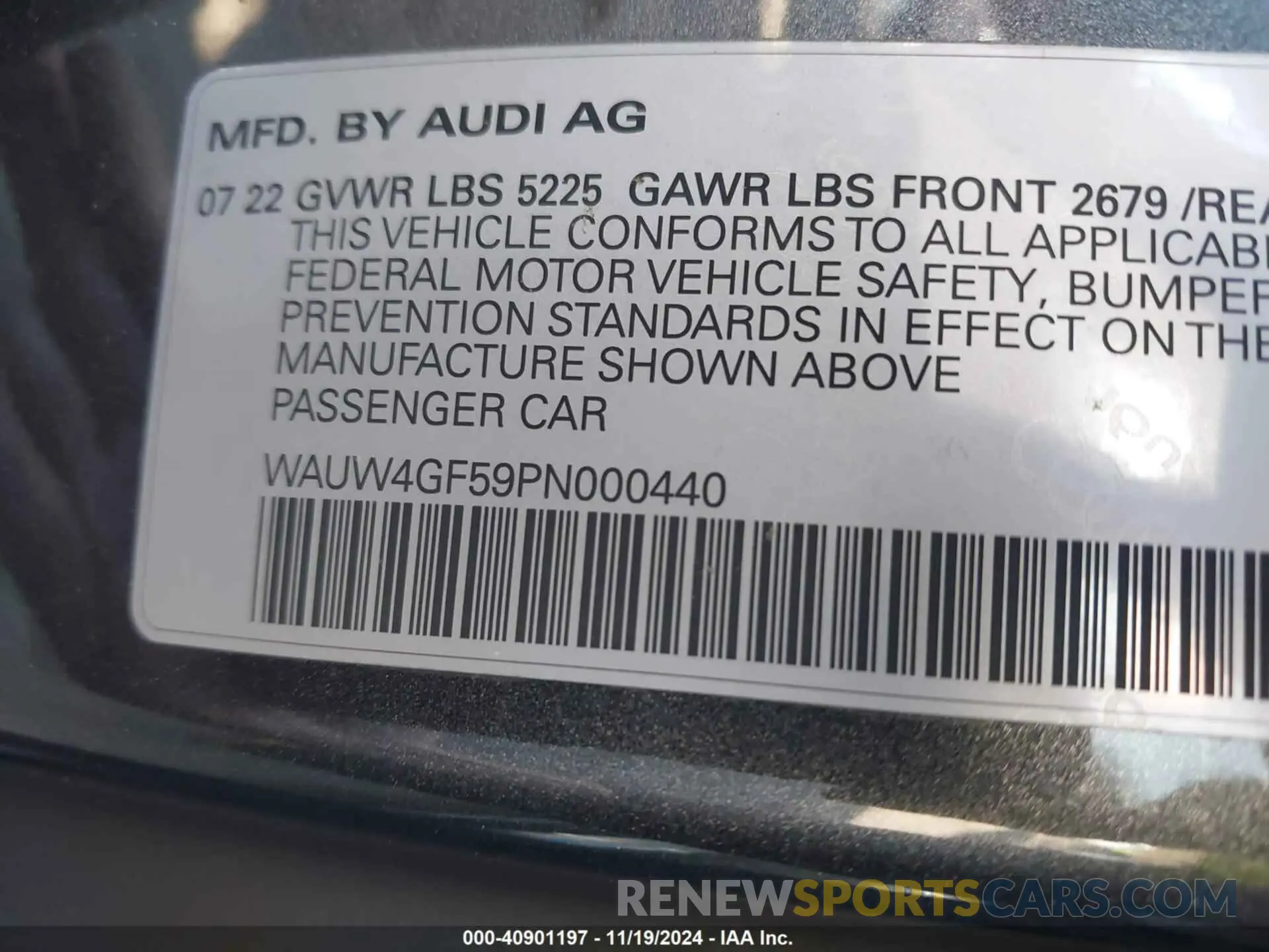 9 Фотография поврежденного автомобиля WAUW4GF59PN000440 AUDI S5 CABRIOLET 2023