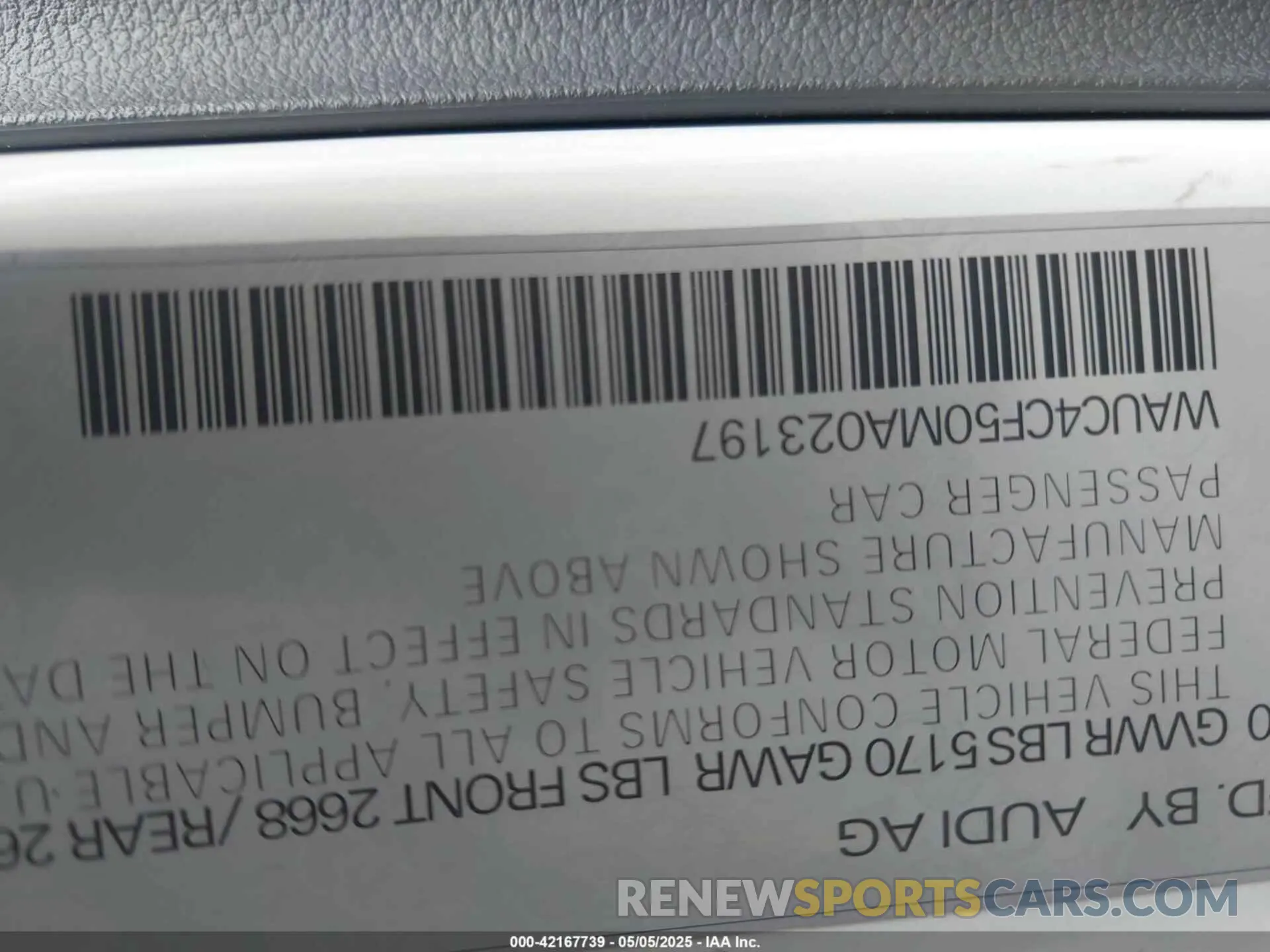 9 Photograph of a damaged car WAUC4CF50MA023197 AUDI S5 SPORTBACK 2021