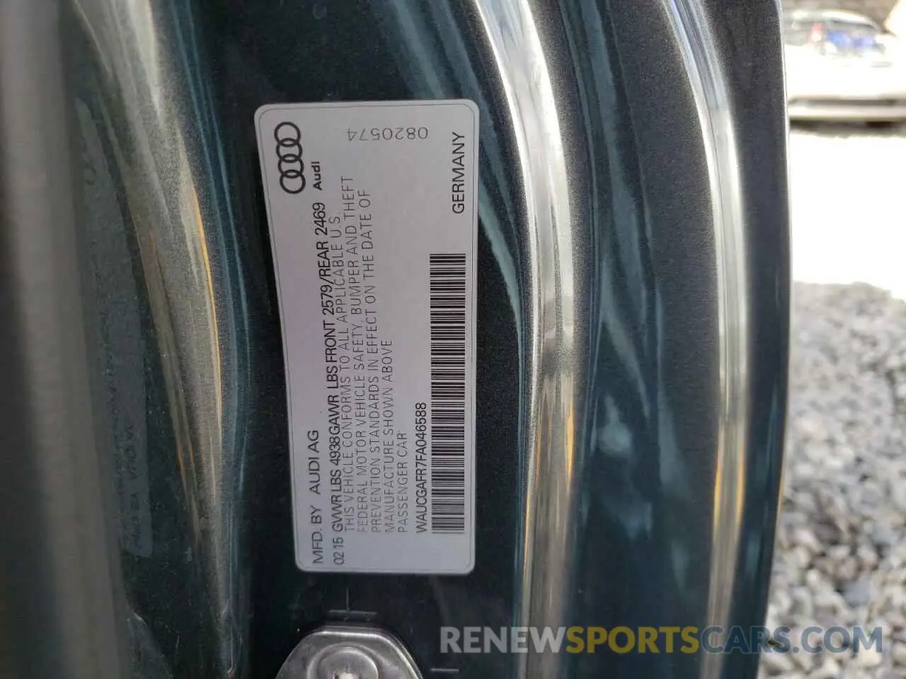 12 Photograph of a damaged car WAUCGAFR7FA046588 AUDI S5/RS5 2015