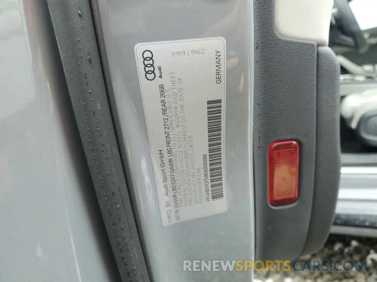12 Фотография поврежденного автомобиля WUABWCF58KA906988 AUDI S5/RS5 2019