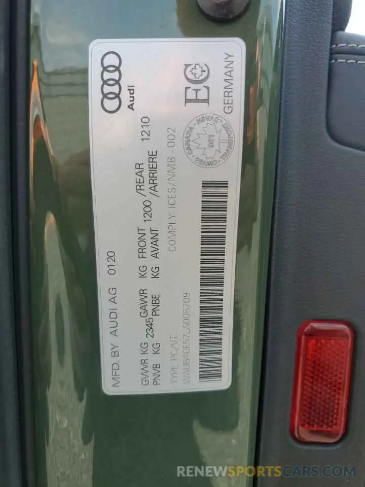 12 Фотография поврежденного автомобиля WAUB4CF57LA005709 AUDI S5/RS5 2020