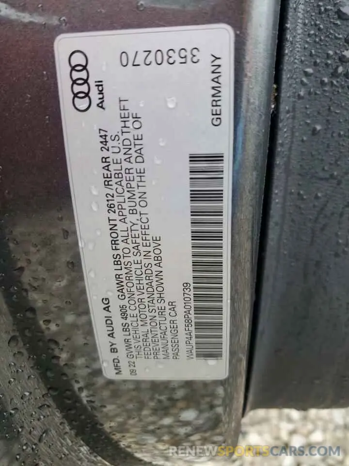 12 Photograph of a damaged car WAUP4AF58PA010739 AUDI S5/RS5 2023