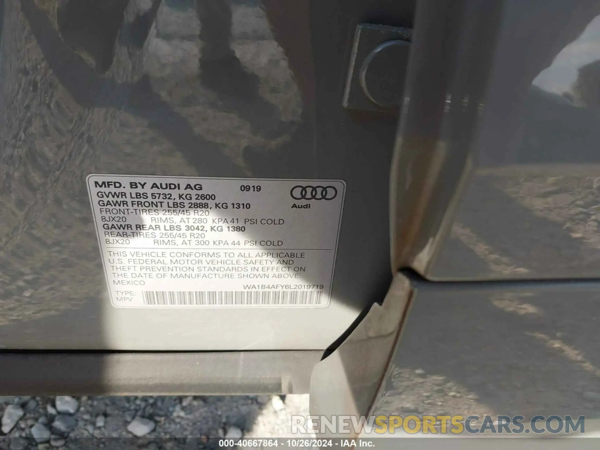 9 Фотография поврежденного автомобиля WA1B4AFY6L2019719 AUDI SQ5 2020