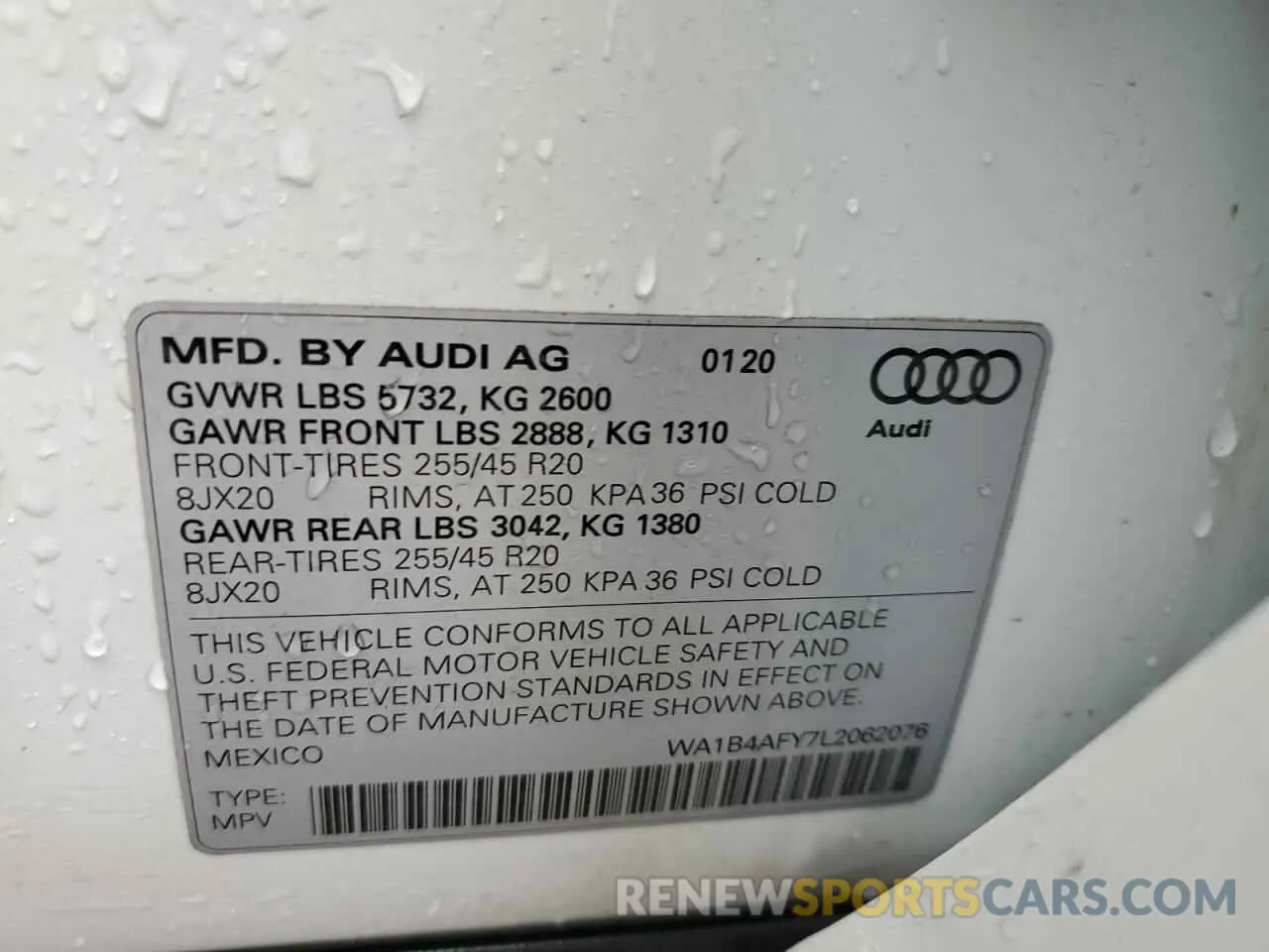 14 Фотография поврежденного автомобиля WA1B4AFY7L2062076 AUDI SQ5 2020