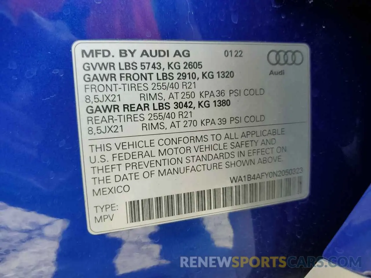 13 Фотография поврежденного автомобиля WA1B4AFY0N2050323 AUDI SQ5 2022