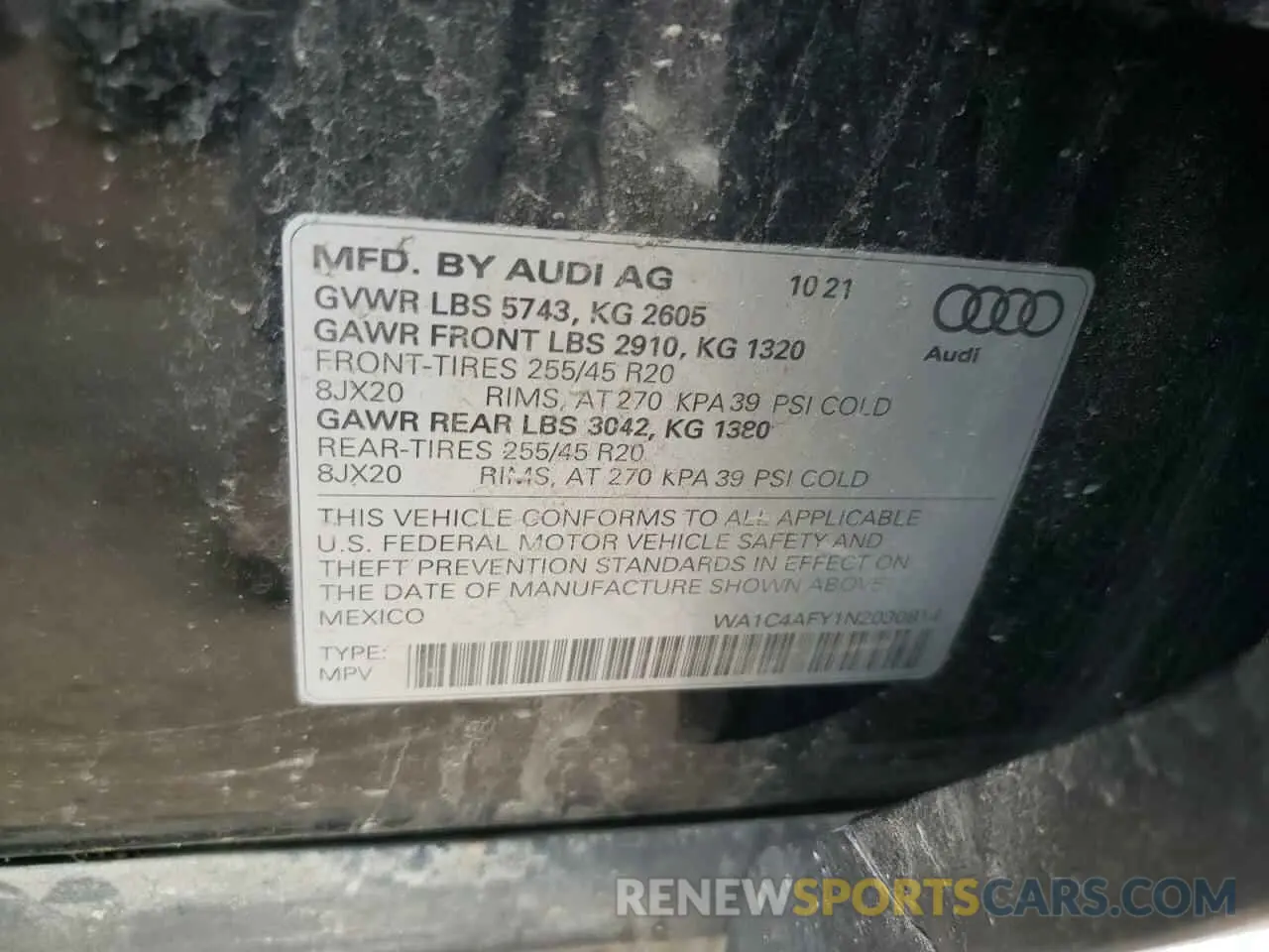 13 Фотография поврежденного автомобиля WA1C4AFY1N2030814 AUDI SQ5 2022