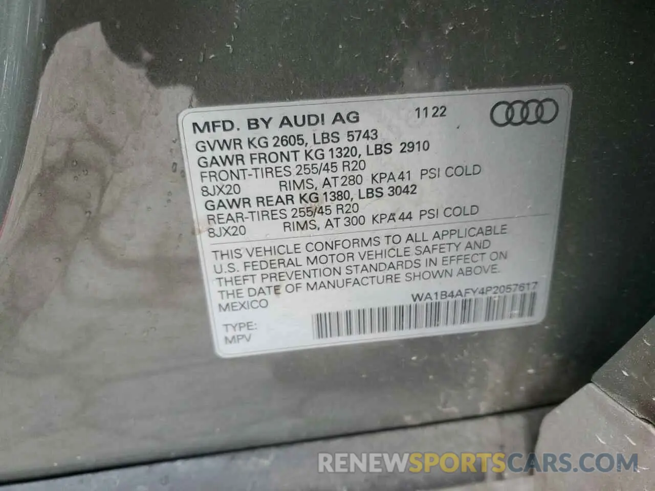 13 Фотография поврежденного автомобиля WA1B4AFY4P2057617 AUDI SQ5 2023
