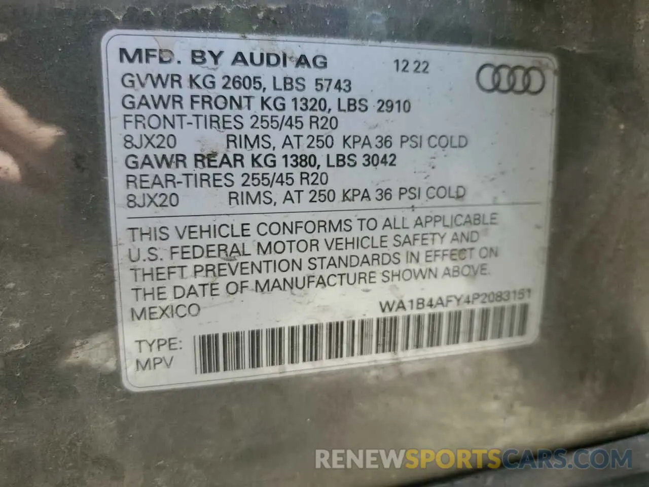 13 Фотография поврежденного автомобиля WA1B4AFY4P2083151 AUDI SQ5 2023
