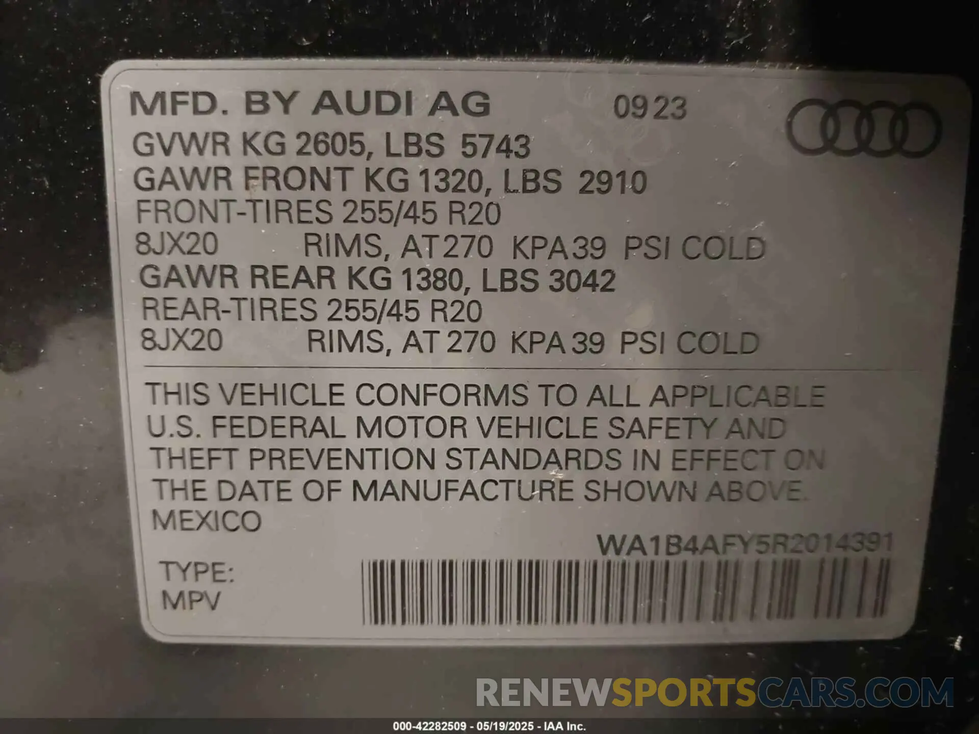 9 Фотография поврежденного автомобиля WA1B4AFY5R2014391 AUDI SQ5 2024