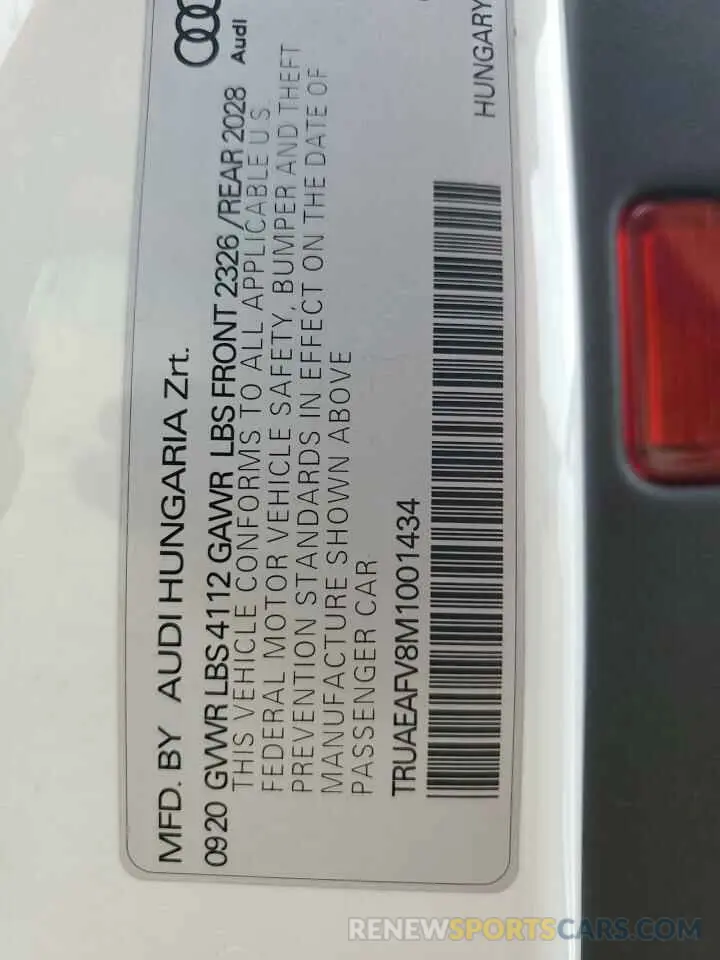12 Photograph of a damaged car TRUAEAFV8M1001434 AUDI TT 2021