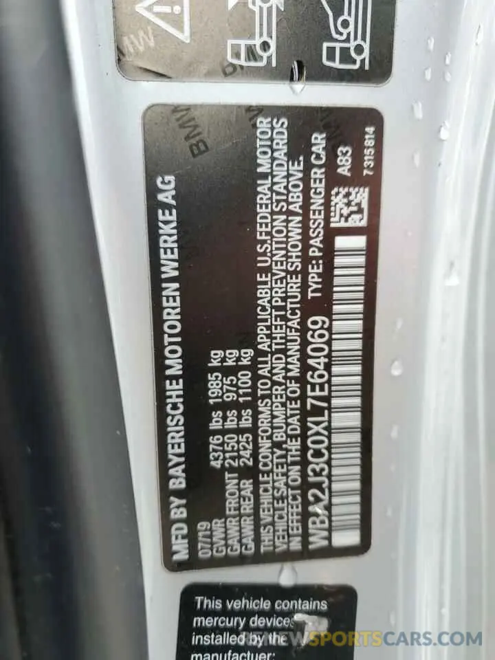 15 Фотография поврежденного автомобиля WBA2J3C0XL7E64069 BMW 2 SERIES 2020