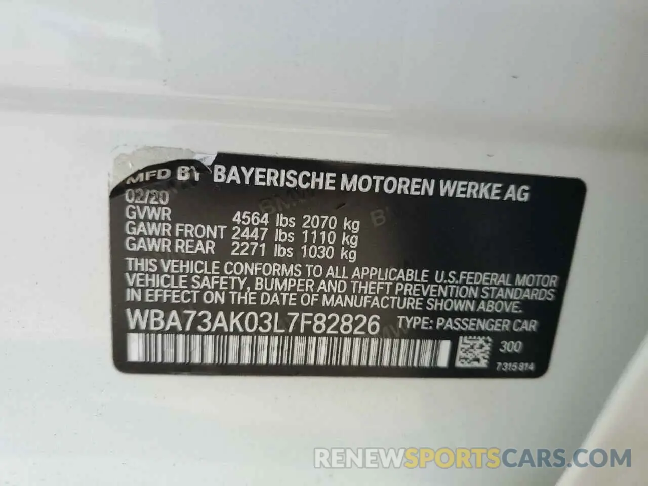 14 Фотография поврежденного автомобиля WBA73AK03L7F82826 BMW 2 SERIES 2020
