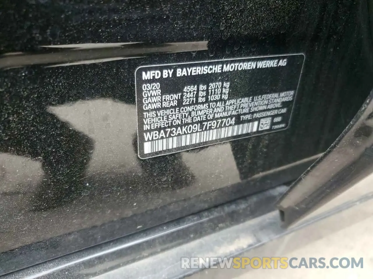 13 Photograph of a damaged car WBA73AK09L7F97704 BMW 2 SERIES 2020
