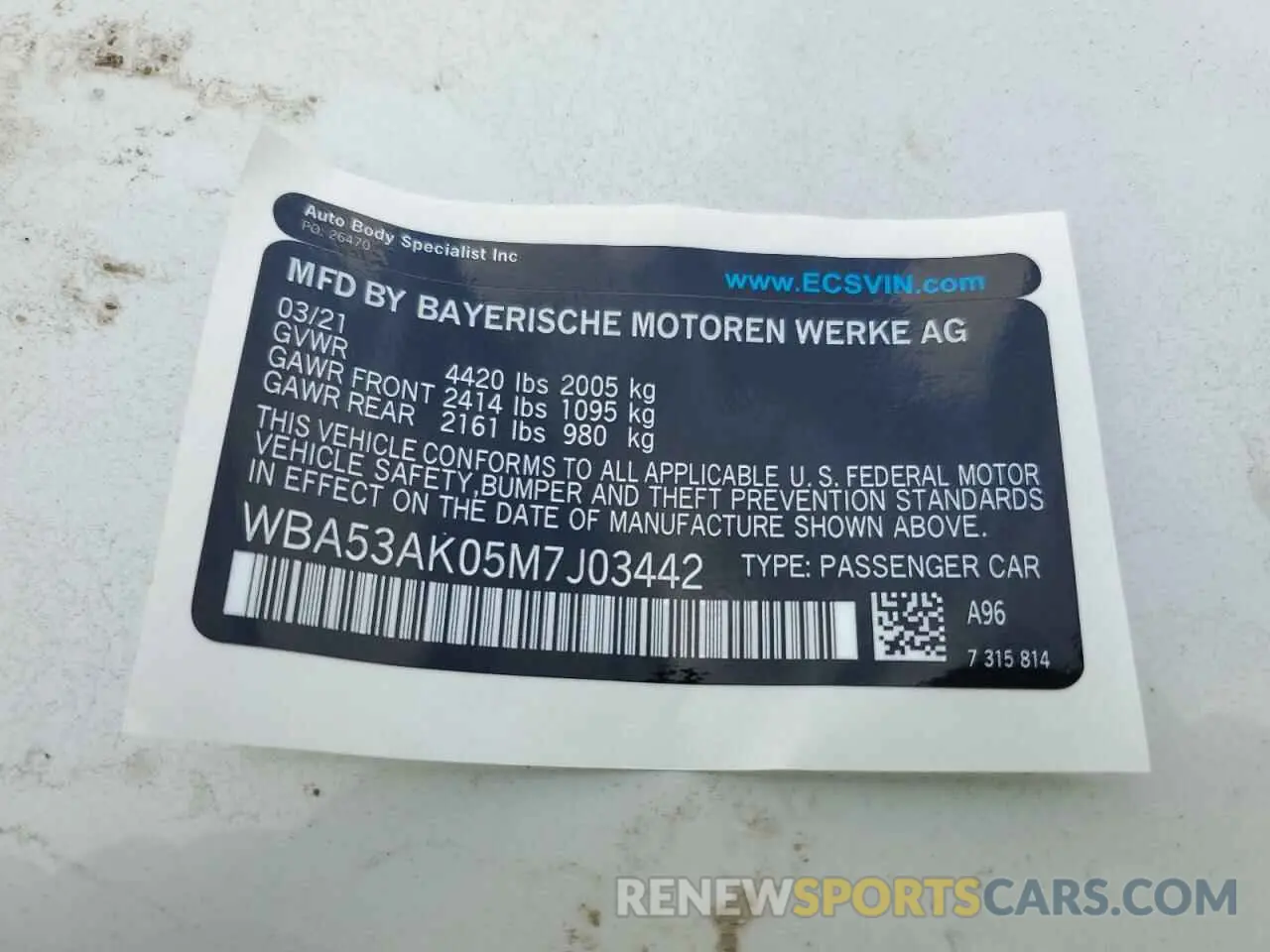 13 Photograph of a damaged car WBA53AK05M7J03442 BMW 2 SERIES 2021