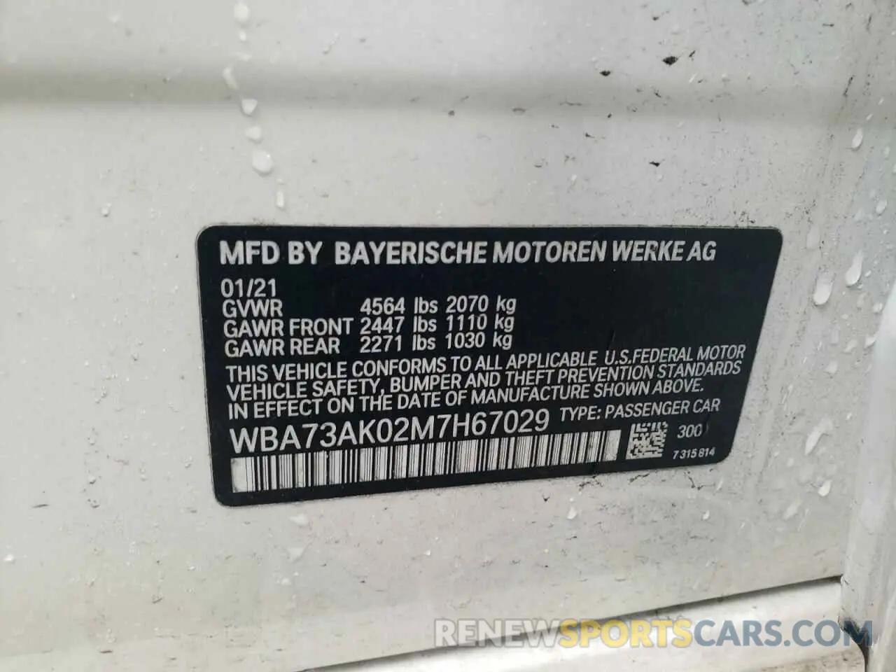 12 Photograph of a damaged car WBA73AK02M7H67029 BMW 2 SERIES 2021