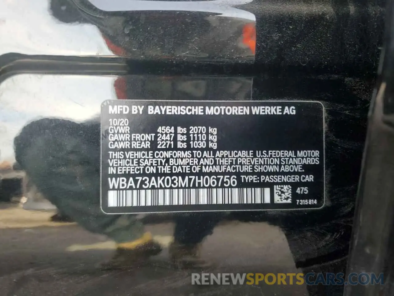 12 Photograph of a damaged car WBA73AK03M7H06756 BMW 2 SERIES 2021